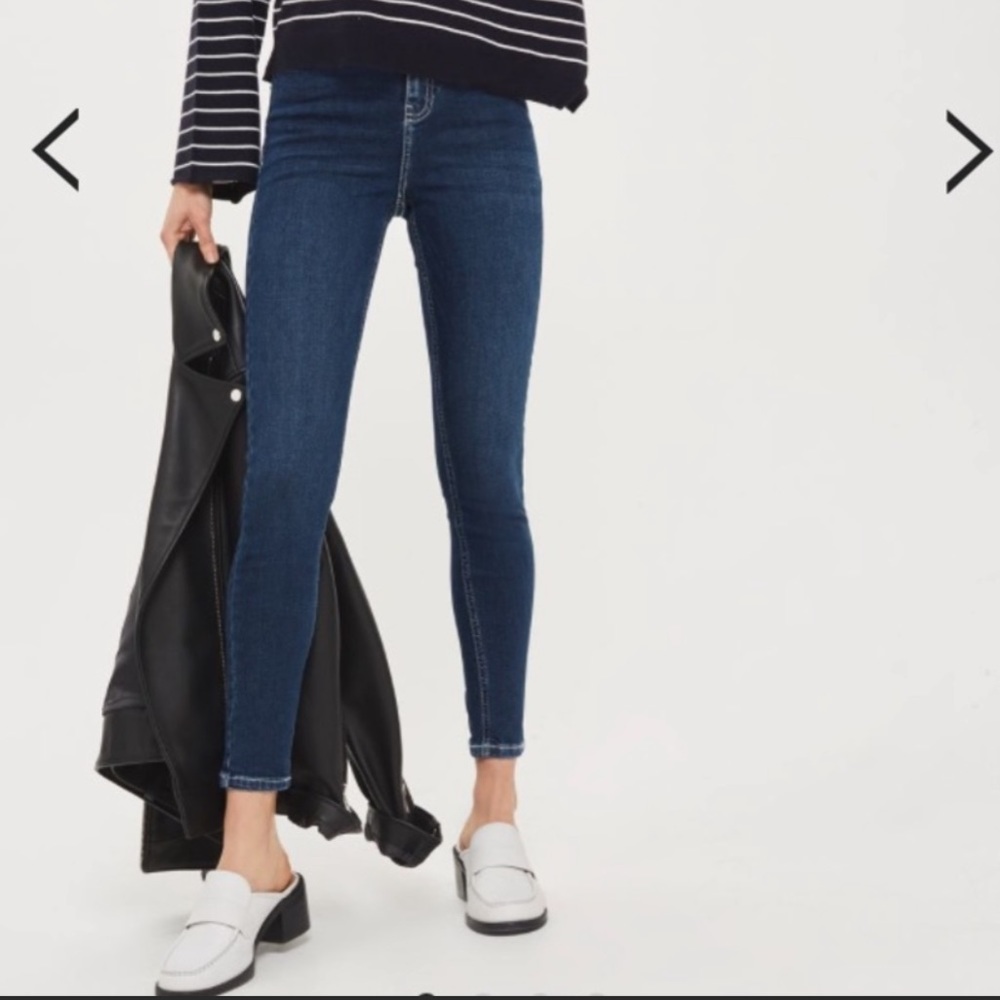 TOPSHOP Jamie Contrast Stitch Skinny Jeans